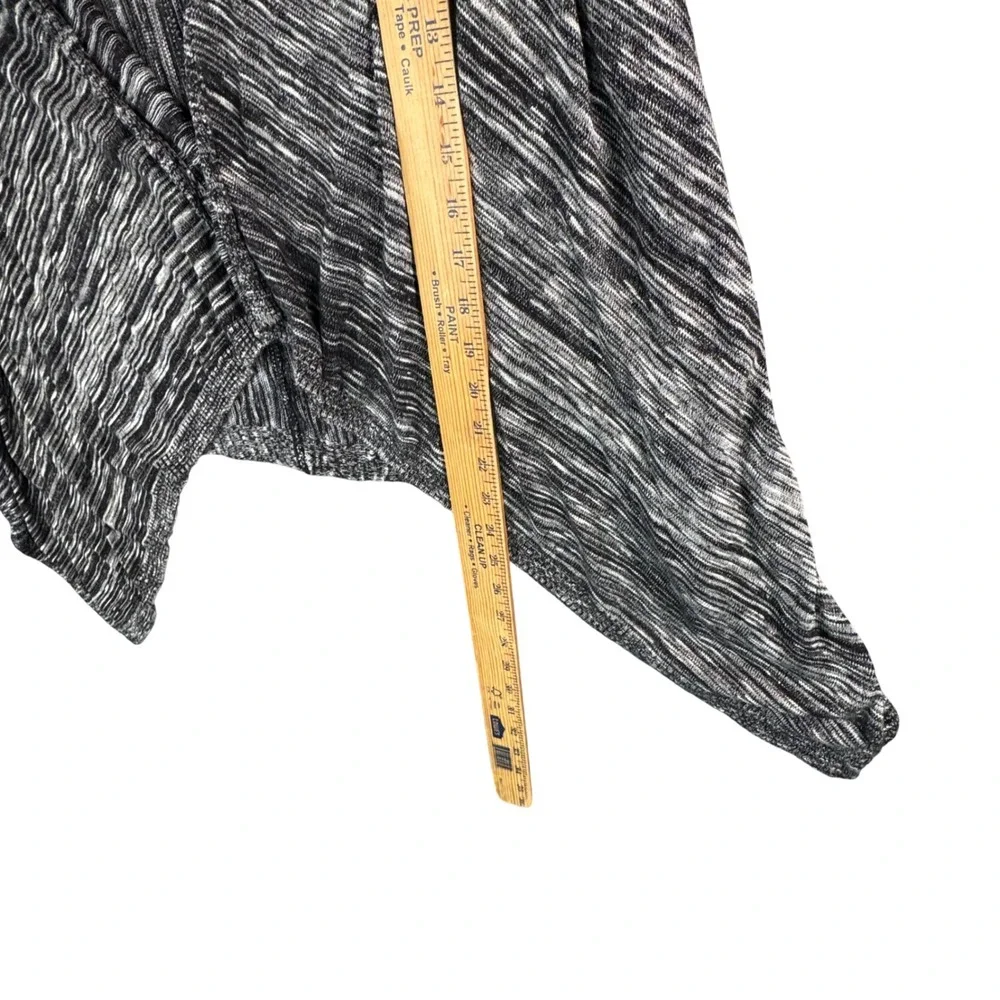 Black‎ White Stripe Open Front Cardigan Medium Minimalist Boho Neutral Layering
